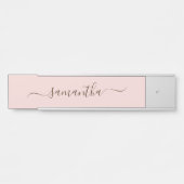 Elegante Blush Swash Naam Deurbordje (Voorkant)