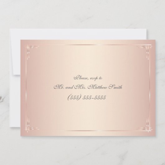 Elegante Blush Trouw Rehearsal Uitnodigingen (Achterkant)