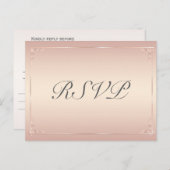 Elegante Blush Trouw RSVP-briefkaarten Uitnodiging Briefkaart (Voorkant / Achterkant)