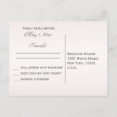 Elegante Blush Trouw RSVP-briefkaarten Uitnodiging Briefkaart (Achterkant)