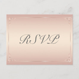 Elegante Blush Trouw RSVP-briefkaarten Uitnodiging Briefkaart