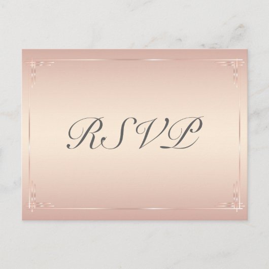 Elegante Blush Trouw RSVP-briefkaarten Uitnodiging Briefkaart (Voorkant)