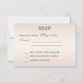 Elegante Blush Trouw RSVP Kaarten (Achterkant)