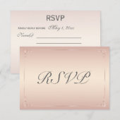 Elegante Blush Trouw RSVP Kaarten Kaartje (Voorkant / Achterkant)