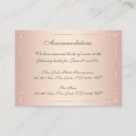 Elegante Blush Trouwaccommodatiekaarten Informatiekaartje