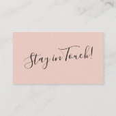 Elegante, blush typografie "We hebben bewogen" Kaa Visitekaartje (Achterkant)