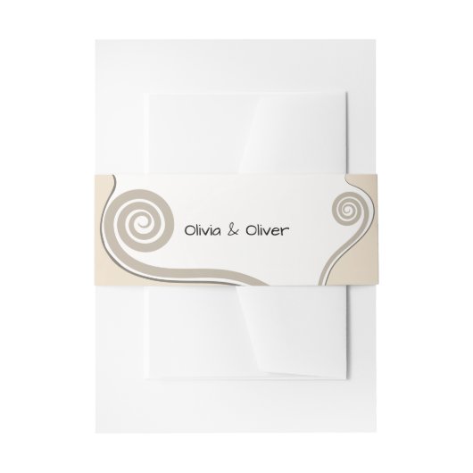 Elegante Blush Varentak Koru Spiraal Bruiloft Uitnodigingen Wikkel (Voorkant Voorbeeld)