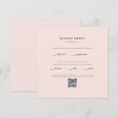 Elegante Blush Vierkante Trouw QR Code RSVP (Voorkant / Achterkant)