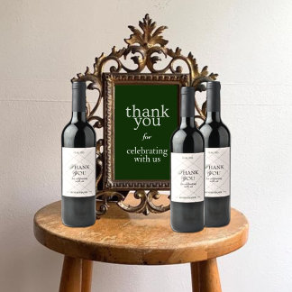 Elegante Blush Vintage bruiloft gunst Dank u Wijn Etiket