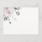Elegante Blush Waterverf Bloemen Bruiloft Details Informatiekaartje (Achterkant)