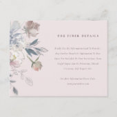 Elegante Blush Waterverf Bloemen Bruiloft Details Informatiekaartje (Voorkant)