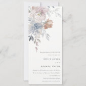 Elegante Blush Waterverf Bloemen Bruiloft Feest Kaart (Voorkant)