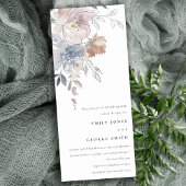 Elegante Blush Waterverf Bloemen Bruiloft Feest Kaart