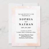 Elegante Blush Waterverf bruiloft uitnodiging (Voorkant)