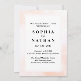 Elegante Blush Waterverf bruiloft uitnodiging