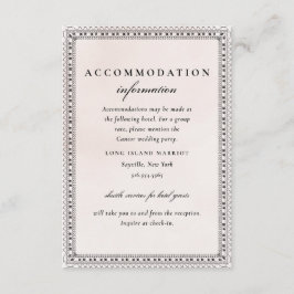 Elegante Blush Waterverf Kant Accommodatie Informatiekaartje