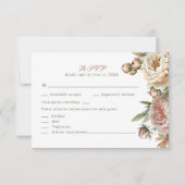 Elegante Blush Waterverf Pioenen RSVP-kaart Bedankkaart (Voorkant)