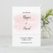 Elegante Blush Waterverf Save the Date Wedding Kaart (Staand voorkant)