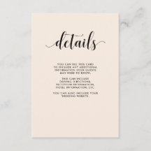 Elegante Blush Wedding Gast Details