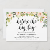 Elegante Blush Wedding Repetitie Diner Uitnodigt Kaart (Voorkant)