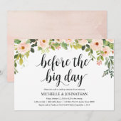 Elegante Blush Wedding Repetitie Diner Uitnodigt Kaart (Voorkant / Achterkant)