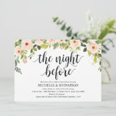 Elegante Blush Wedding Repetitie Diner Uitnodigt Kaart (Staand voorkant)