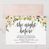 Elegante Blush Wedding Repetitie Diner Uitnodigt Kaart (Voorkant / Achterkant)