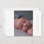 Elegante Blush Welkom Foto Collage baby Geboorte Aankondiging (Achterkant)