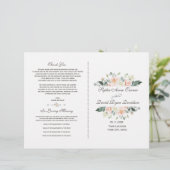 Elegante Blush Witte Crème Bloemige Trouwprogramma (Staand voorkant)