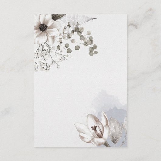 Elegante Blush Zilveren Bloemen Receptie Details K Informatiekaartje (Achterkant)