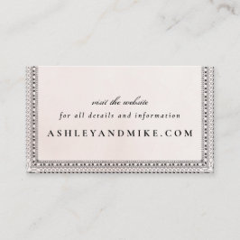 Elegante Blush & Zwart Waterverf Kant Mini Website Informatiekaartje