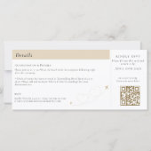 Elegante Boarding Pass Ticket Destination Wedding (Achterkant)
