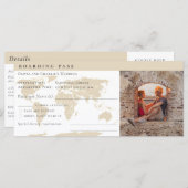 Elegante Boarding Pass Ticket Destination Wedding (Voorkant / Achterkant)