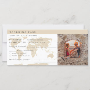 Elegante Boarding Pass Ticket Destination Wedding