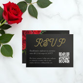 Elegante Boda de Rosas QR Code RSVP Card Notitiekaartje