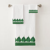 Elegante Bodhi bladeren op wit Bad Handdoek (Insitu)