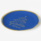 Elegante Boeing Blauwe Kerstboom Papieren Bordje (Gekanteld)