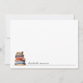 Elegante boek liefhebbers gepersonaliseerd notitiekaartje (Voorkant)