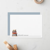 Elegante boek liefhebbers gepersonaliseerd notitiekaartje (Voorkant / Achterkant in situ)