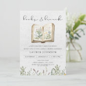 Elegante Boeken & Brunch Wildflower Vrijgezellenfe Kaart (Staand voorkant)