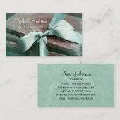 Elegante boeken met mintgroen lint visitekaartje (Voorkant / Achterkant)