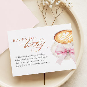 Elegante boeken voor baby met koffiethema kaart