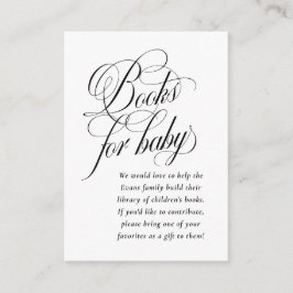 Elegante boeken voor baby zwart-wit baby shower informatiekaartje