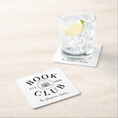 Elegante boekenclub leden gepersonaliseerd geschen kartonnen onderzetters (Insitu)