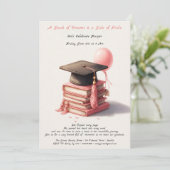 Elegante boekenliefhebber Afstuderen Brunch Invita Kaart (Staand voorkant)