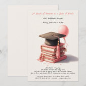 Elegante boekenliefhebber Afstuderen Brunch Invita Kaart (Voorkant / Achterkant)