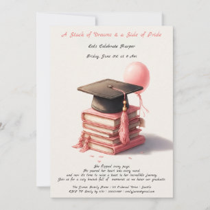 Elegante boekenliefhebber Afstuderen Brunch Invita Kaart