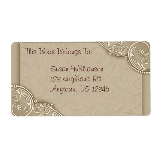 Elegante boekenplaat of adres etiket (Voorkant)