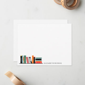 Elegante Boekenplank Illustratie Gepersonaliseerd Notitiekaartje