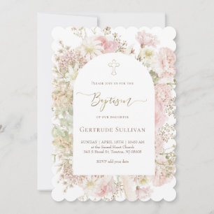 elegante boeket meisje Doop Kaart